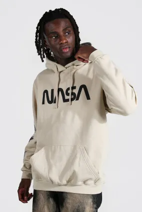 Nasa Sleeve Print License Hoodie | boohooMAN UK