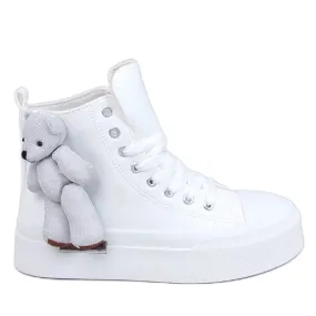 Rooks White Teddy Bear Sneakers